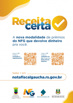 Receita Certa dá prêmios em dinheiro aos participantes do programa Nota Fiscal Gaúcha